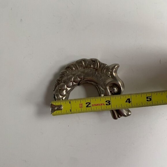 Vintage Dragon Head Walking Cane Handle Topper Hood Ornament Metal HEAVY! - Picture 4 of 5